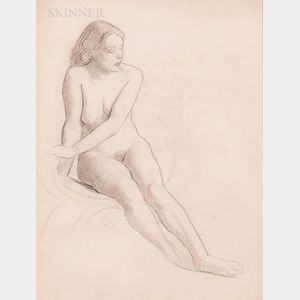William McGregor Paxton (American, 1869-1941) Nude Sketch