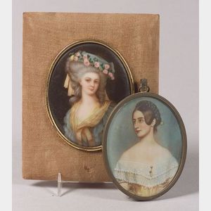 Two Portrait Miniatures of Ladies