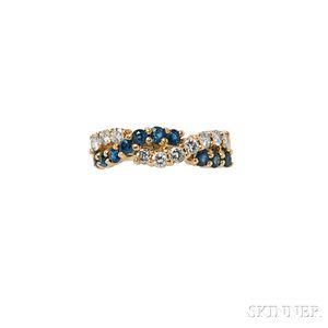 18kt Gold, Diamond, and Sapphire Ring, Tiffany & Co.