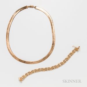 14kt Gold Necklace and Bracelet