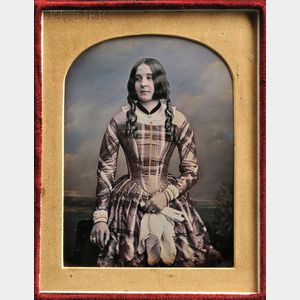 William Edward Kilburn (British, 1818-1891) Hand-tinted Quarter-plate Daguerreotype of a Young Woman