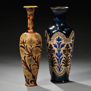 Two Doulton Lambeth Stoneware Vases
