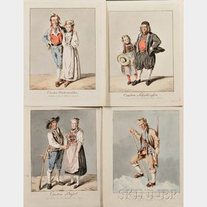 Franz Niklaus König (Swiss, 1765-1832) Eight Depictions of Regional Costumes: Canton Bern