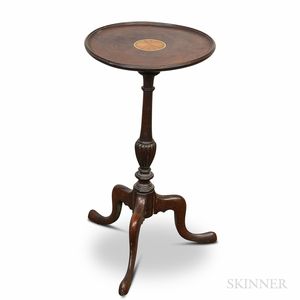 Chippendale-style Inlaid Mahogany Candlestand