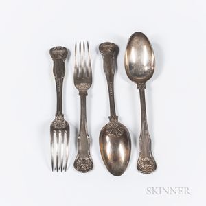 Eighteen Pieces of William IV Sterling Silver Flatware