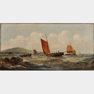 British School, 19th Century Fishing Vessels in Coastal Waters