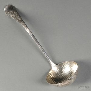 Wood & Hughes Coin Silver Punch Ladle