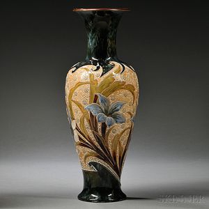 Doulton Lambeth Eliza Simmance Decorated Stoneware Vase