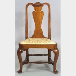 Queen Anne Mahogany Carved Side Chair