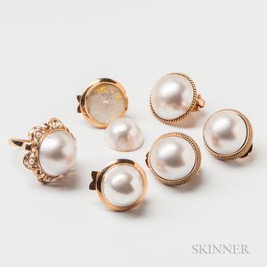 Group of 14kt Gold and Mabe Pearl Jewelry