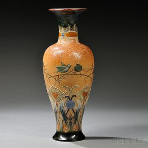 Doulton Lambeth Florence Barlow Decorated Stoneware Vase