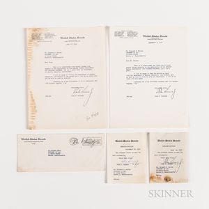 Four John F. Kennedy Secretarially Signed Documents, 1959.