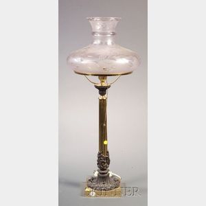 Classical Brass and Patinated Metal Table Lamp