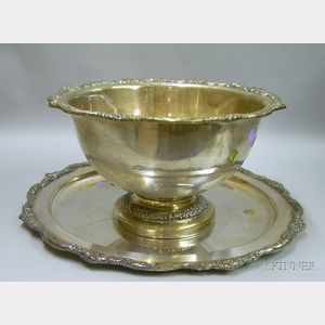 Large Rogers Silver Plated Punch Bowl and Undertray