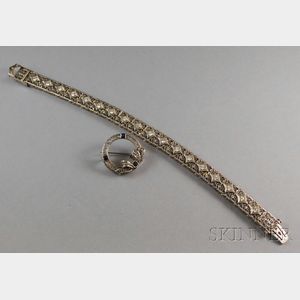 Two 14kt White Gold Jewelry Items