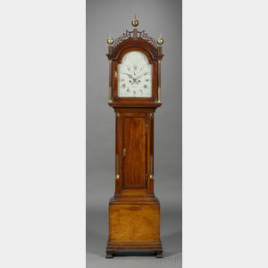 Federal Mahogany Inlaid Diminutive Tall Clock by Simon Willard