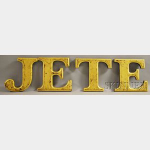 Set of Four Giltwood Signage Letters