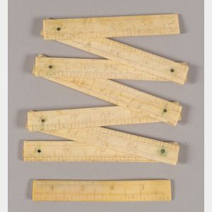 Two Carved and Engraved Whalebone Rulers