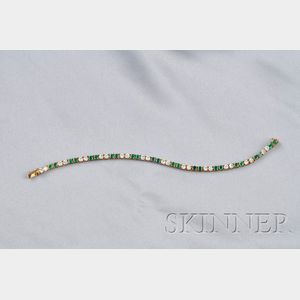 18kt Gold, Emerald, and Diamond Bracelet, Van Cleef & Arpels