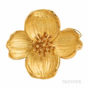 Tiffany & Co. 18kt Gold Dogwood Flower Brooch