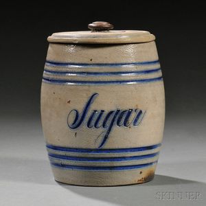 Stoneware "Sugar" Jar with Lid