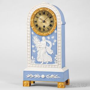 Wedgwood and Bisque Mantel Clock