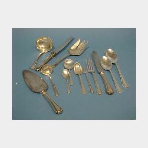 Approximately 106 Piece Reed and Barton Sterling Clovelly Partial Flatware Service.