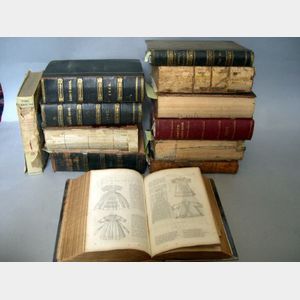 Eleven Bound Volumes of Godey's Lady's Books
