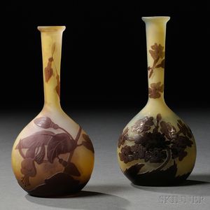 Two Gallé Cameo Glass Vases