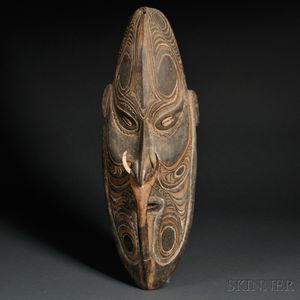 Sepik River Carved Wood Ancestral Mask