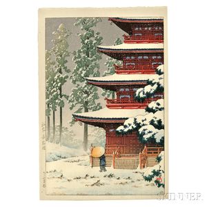 Kawase Hasui (1883-1957),Saishoin Temple in Hirosaki