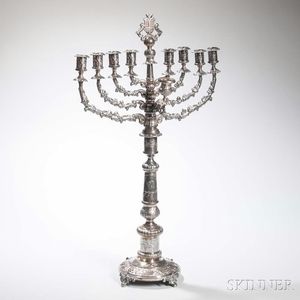 Polish Silver Convertible Hanukkah Lamp