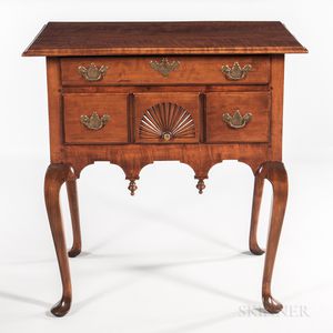 Diminutive Carved Tiger Maple Dressing Table