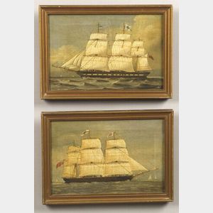 Anglo School, 19th Century Two Portraits of British Merchant Ships.