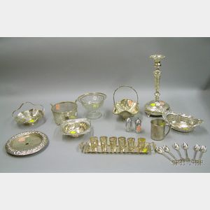 Approximately Twenty-three Sterling and Silver Plated Tableware Items