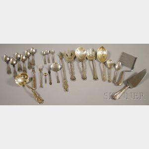 Group of Sterling and Coin Silver Flatware and Serving Items