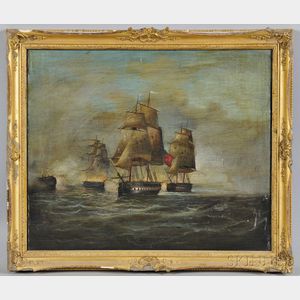 English School, 19th Century Naval Battle Scene