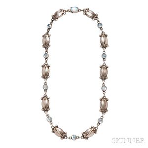 Sterling Silver and Moonstone Necklace, Georg Jensen