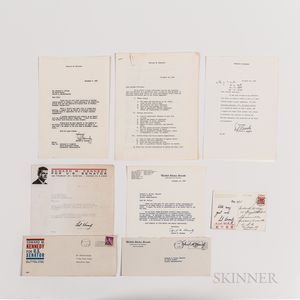Six Edward M. Kennedy (1932-2009) Letters, 1961-65.