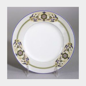 Twelve Russian Porcelain Art Nouveau Dessert Plates