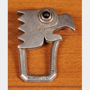 Mexican Silver Parrot Key Ring