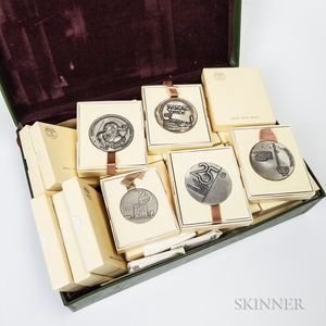 Group of Sterling Silver and Bronze Israel State Medals