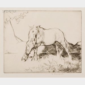 Lot of Three Prints: Edmund Blampied (British, 1886-1966),White Horse
