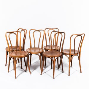 Six Jacob and Josef Kohn Bentwood Side Chairs