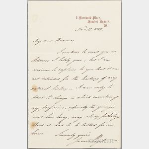 Paget, Sir James (1814-1899) Autograph Letter Signed, 12 November 1880 to Charles Darwin (1809-1882)