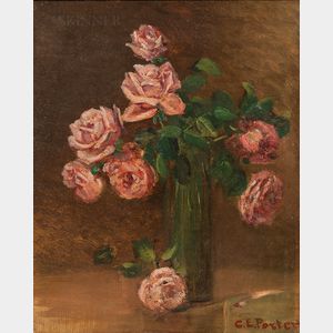 Charles Ethan Porter (American, 1847-1923) Still Life with Pink Roses