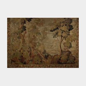 French Wool Verdure and Scenic Tapestry