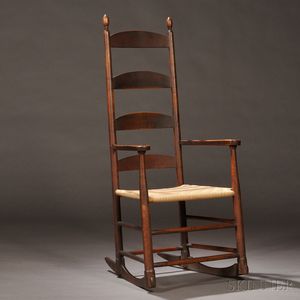 Shaker Brown-Red-painted Rocking Chair