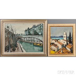 Charles Levier (French, 1920-2003) Two Framed Paintings: Cargèse
