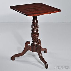 Classical Carved Mahogany Tilt-top Candlestand